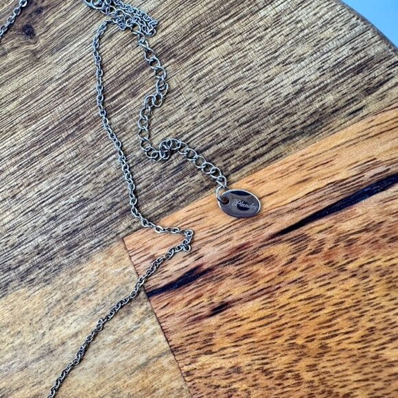 Plunder Design Yvette Hexagon Pendant Necklace Silver Chain With Black Druzy - Picture 3 of 5